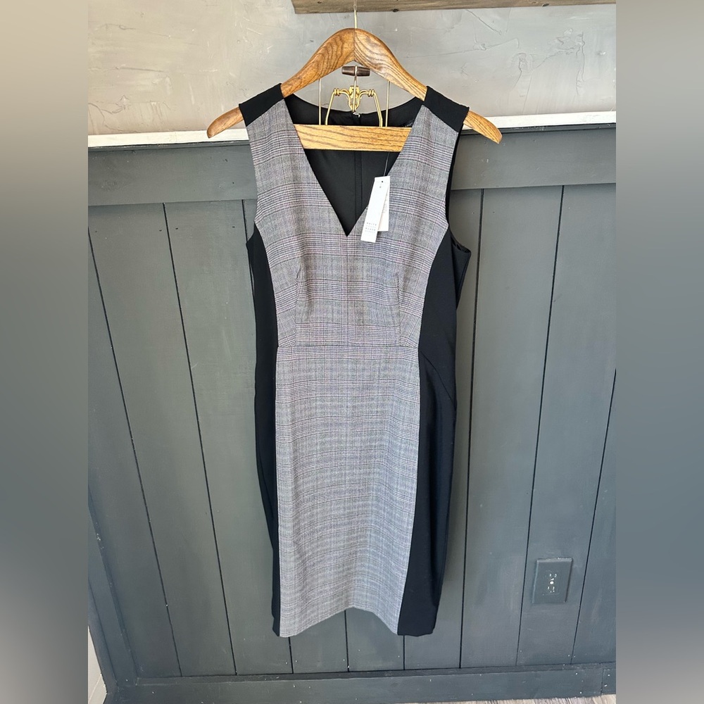 NEW White House Black Market Body‎ Perfecting Dress Women Plaid Work WHBM sz 10